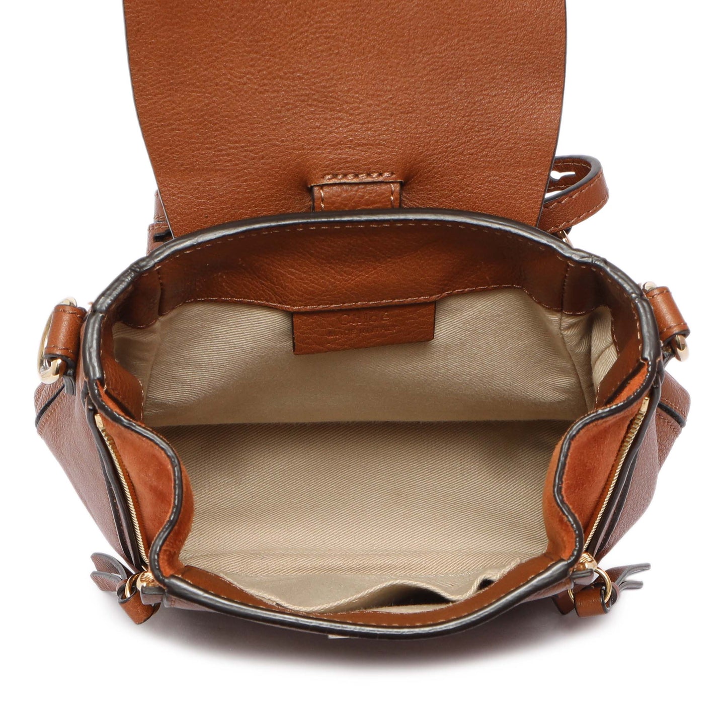 Exclusive Chloe Tan Suede Calfskin Mini Faye Backpack — Alternate View 8