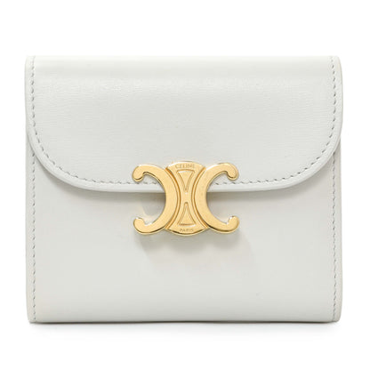 Exclusive Celine Grey Shiny Calfskin Small Triomphe Wallet — Front View