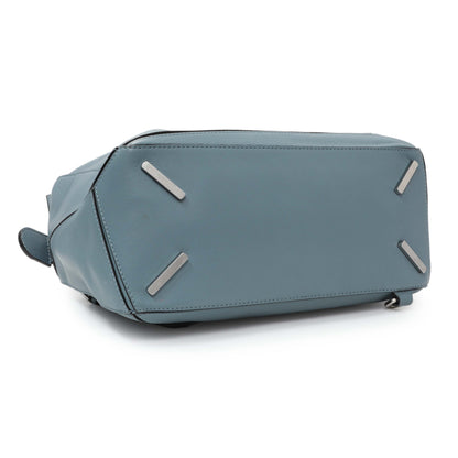 Exclusive Loewe Blue Calfskin Medium Puzzle Bag — Back View