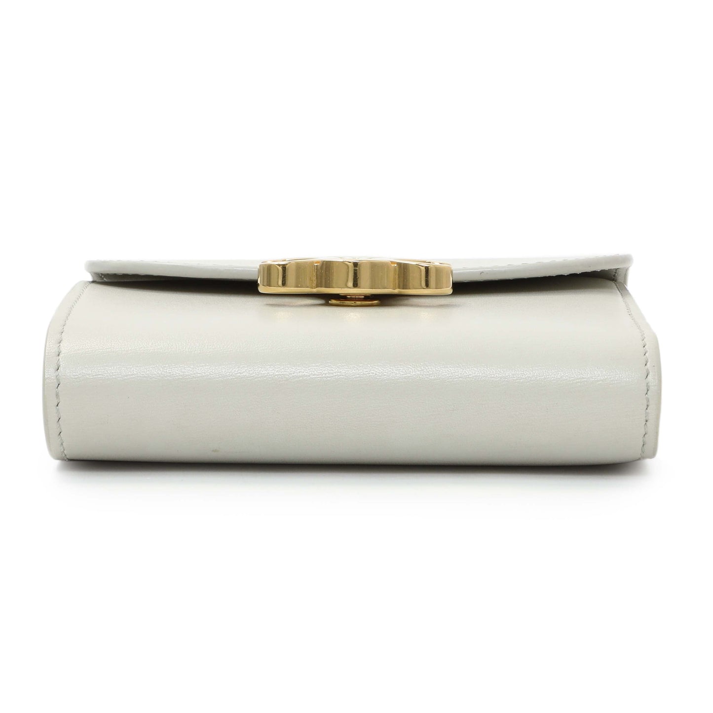 Exclusive Celine Grey Shiny Calfskin Small Triomphe Wallet — Back View