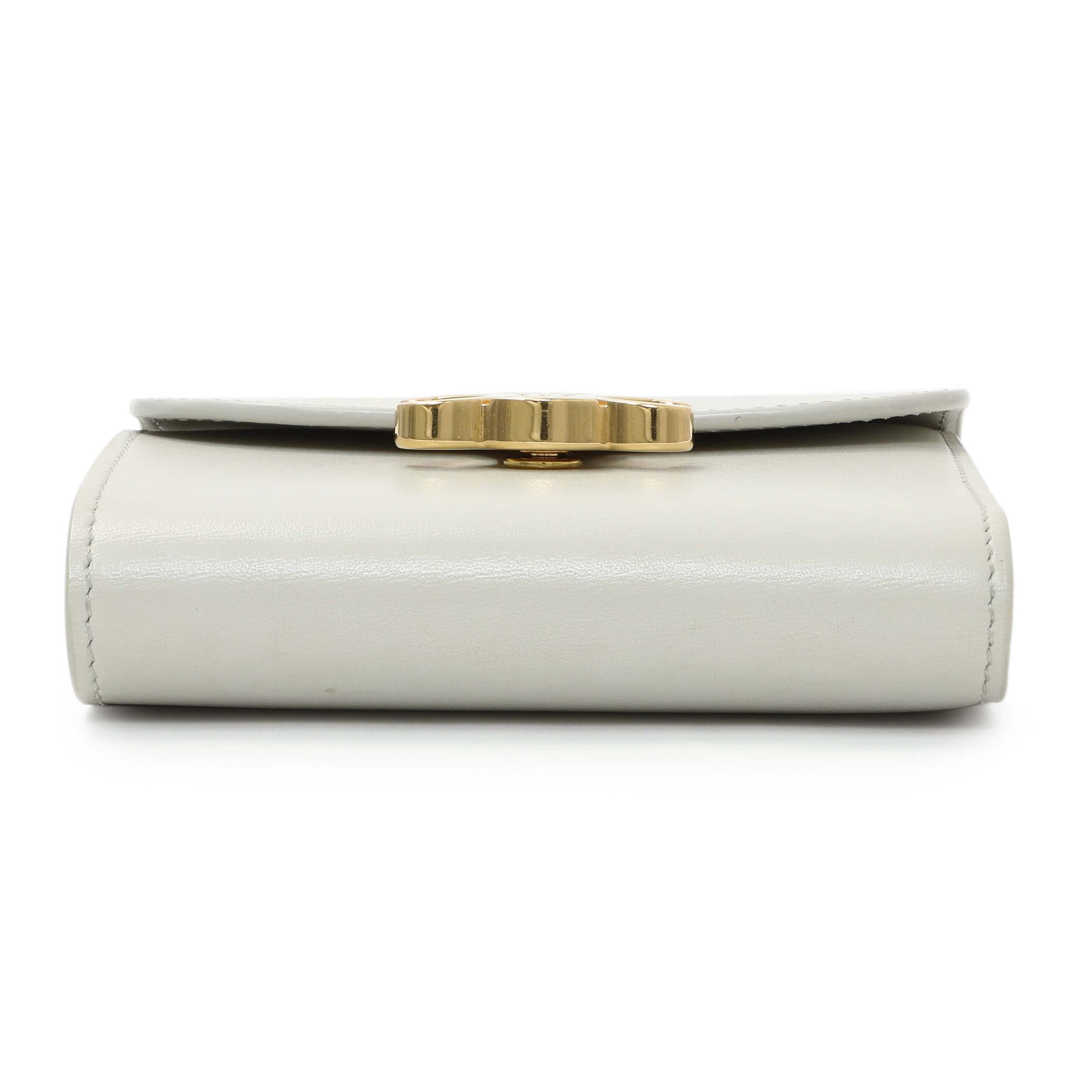 Exclusive Celine Grey Shiny Calfskin Small Triomphe Wallet — Back View
