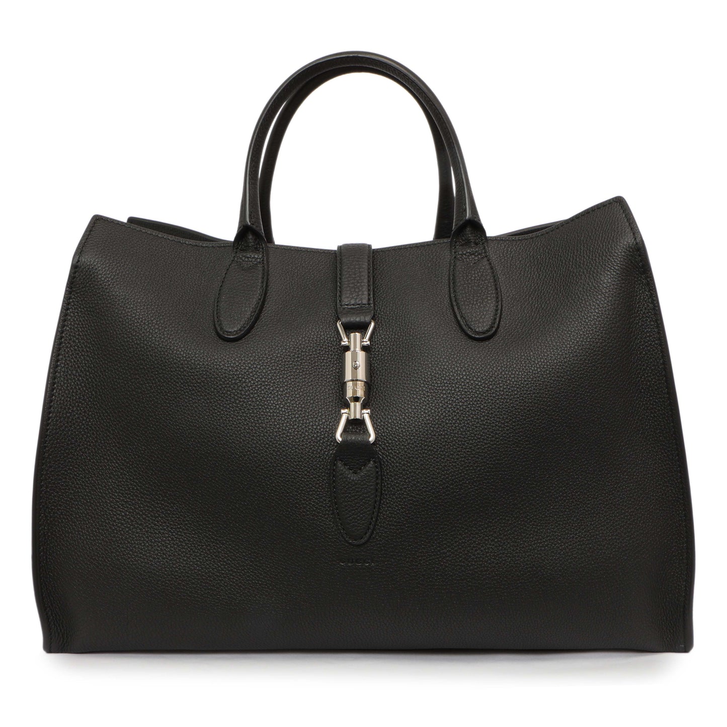 Exclusive Gucci Black Soft Calfskin Medium Jackie Top Handle Bag — Front View