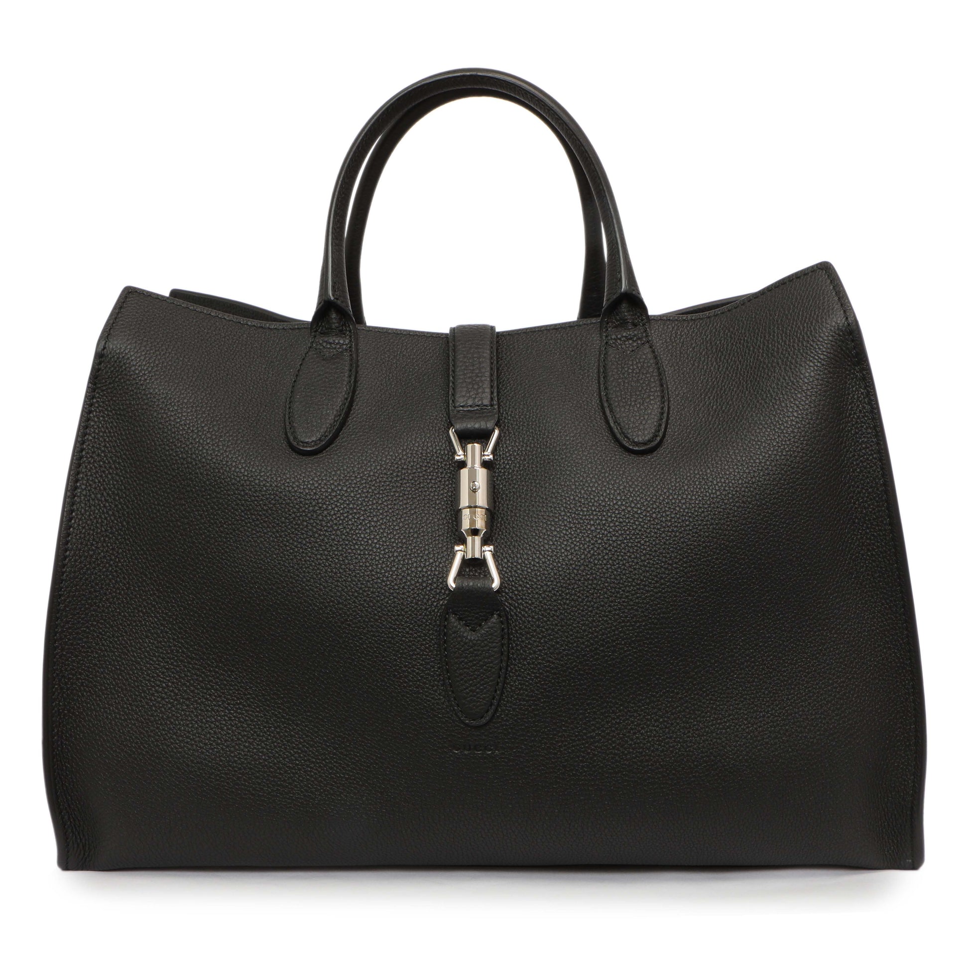 Exclusive Gucci Black Soft Calfskin Medium Jackie Top Handle Bag — Front View