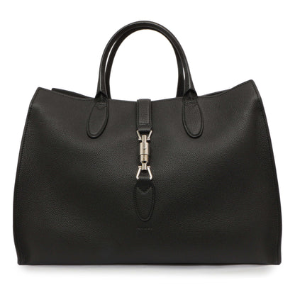 Exclusive Gucci Black Soft Calfskin Medium Jackie Top Handle Bag — Front View