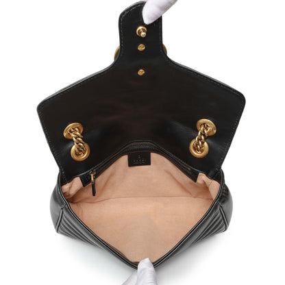 Exclusive Gucci Black Calfskin Matelasse Small GG Marmont Shoulder Bag — Alternate View 8