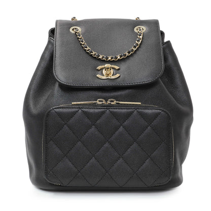Exclusive Chanel Black Caviar Affinity Backpack — Front View