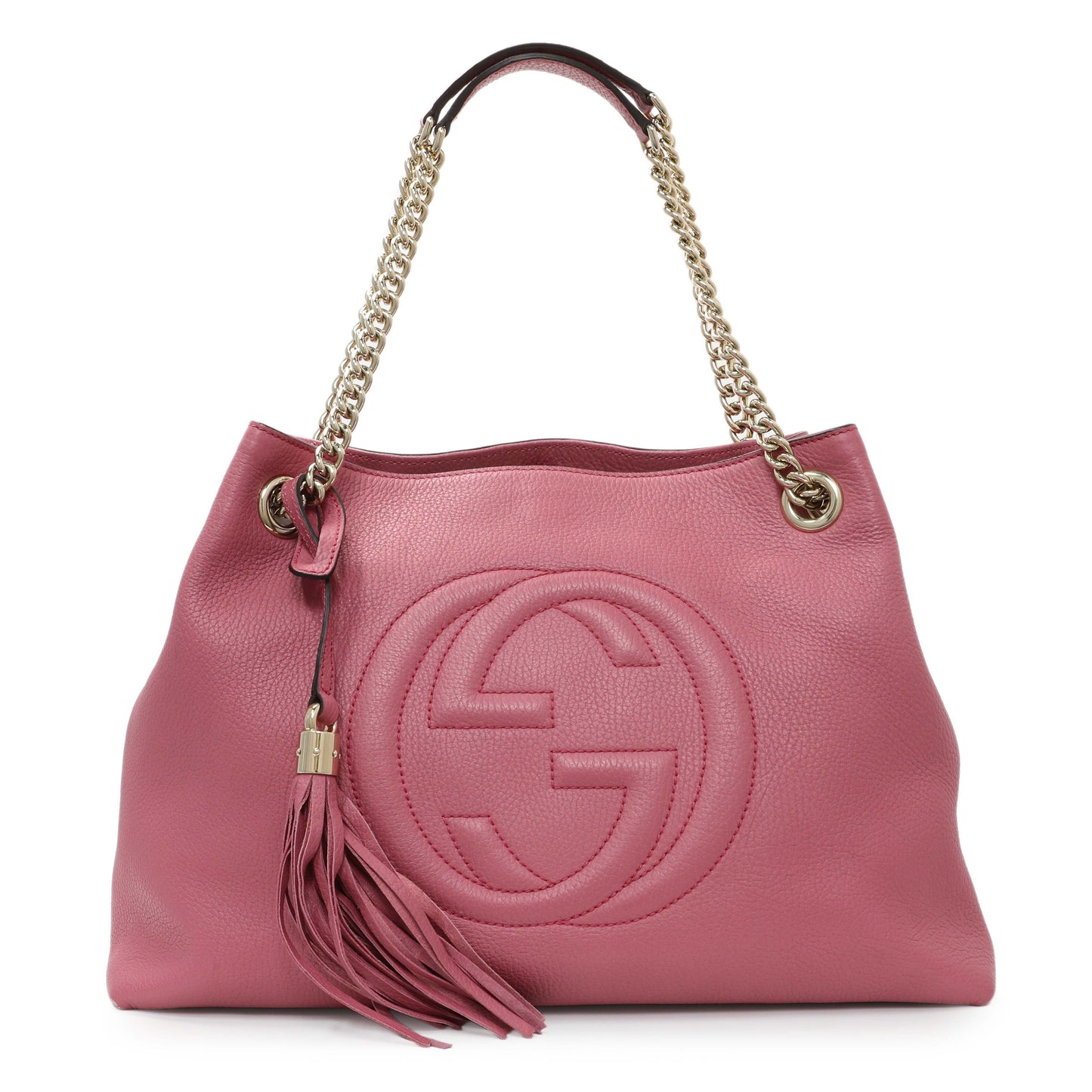 Exclusive Gucci Pink Medium Soho Chain Shoulder Bag — Front View