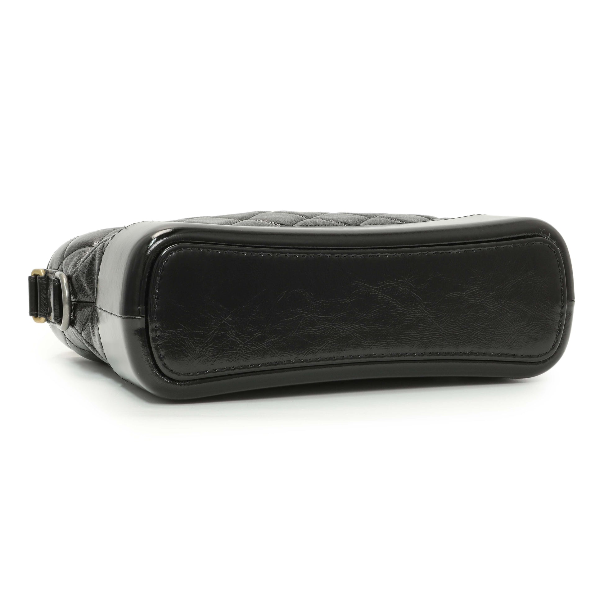 Exclusive Chanel Black Quilted Patent Goatskin Medium Gabrielle Hobo — Back View