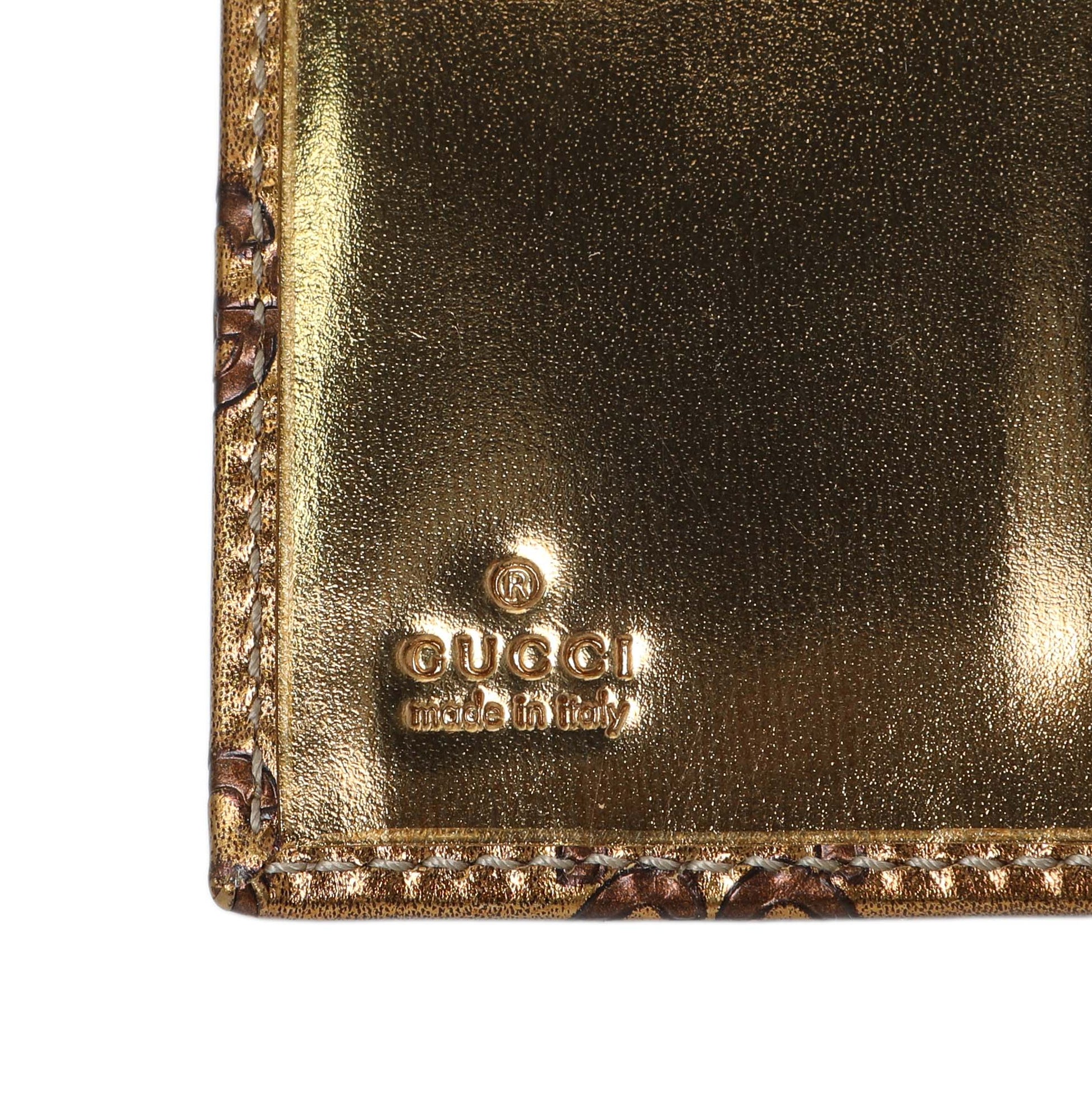 Exclusive Gucci Bronze Guccissima Compact Wallet — Alternate View 9