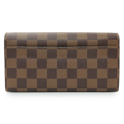 Exclusive Louis Vuitton Damier Ebene Sarah Wallet — Side View