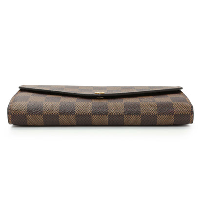 Exclusive Louis Vuitton Damier Ebene Sarah Wallet — Back View