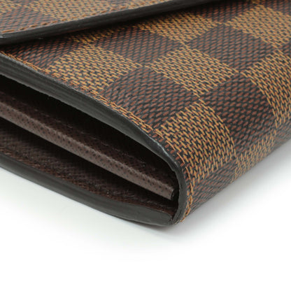 Exclusive Louis Vuitton Damier Ebene Sarah Wallet — Top View