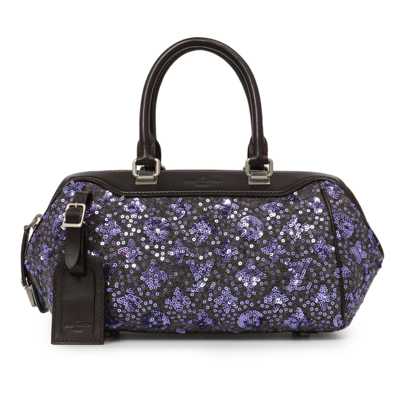 Exclusive Louis Vuitton Purple Sequin Monogram Sunshine Express Baby — Front View