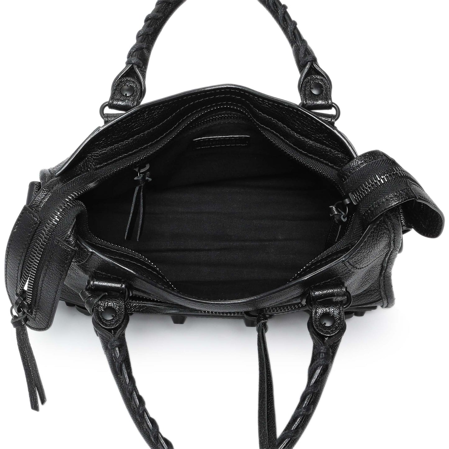 Exclusive Balenciaga Black Chevre Metallic Edge Mini City — Alternate View 8
