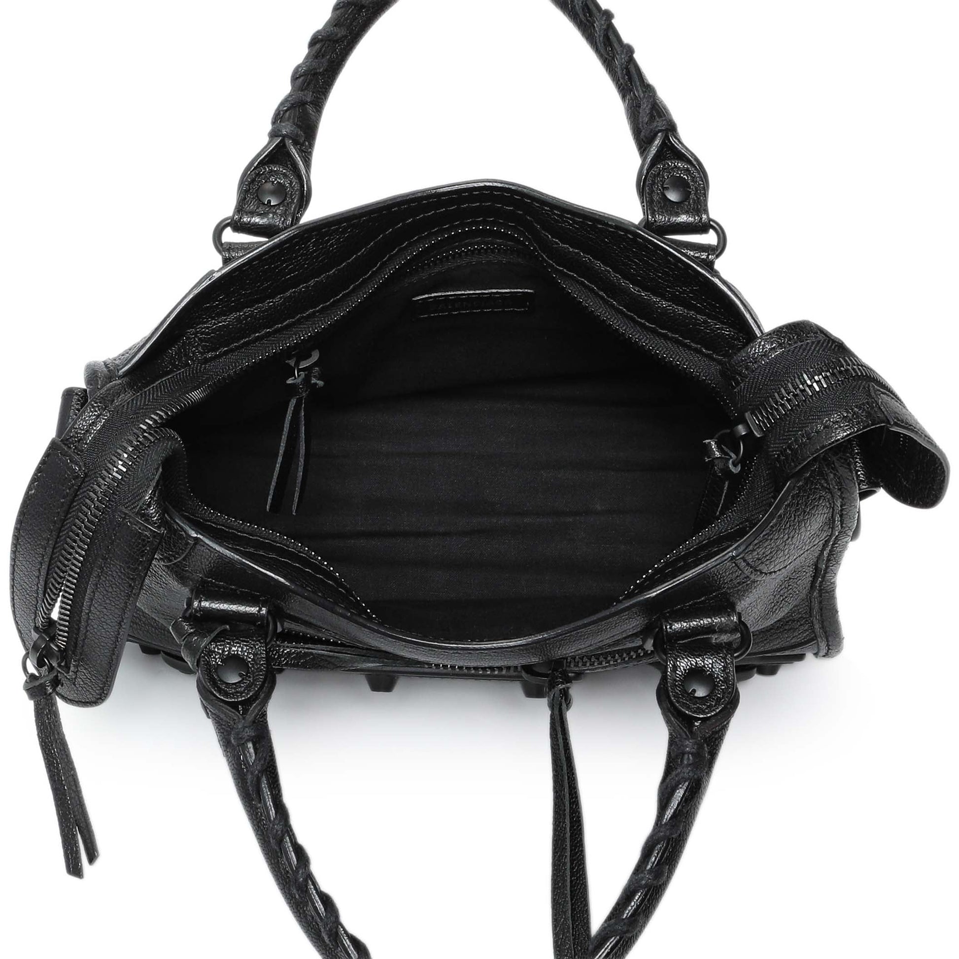 Exclusive Balenciaga Black Chevre Metallic Edge Mini City — Alternate View 8