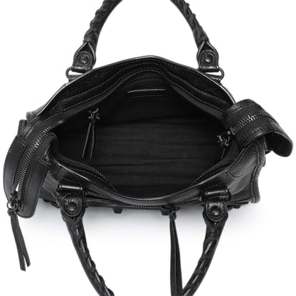 Exclusive Balenciaga Black Chevre Metallic Edge Mini City — Alternate View 8