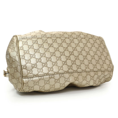Exclusive Gucci Gold Guccissima Sukey Boston Bag — Back View