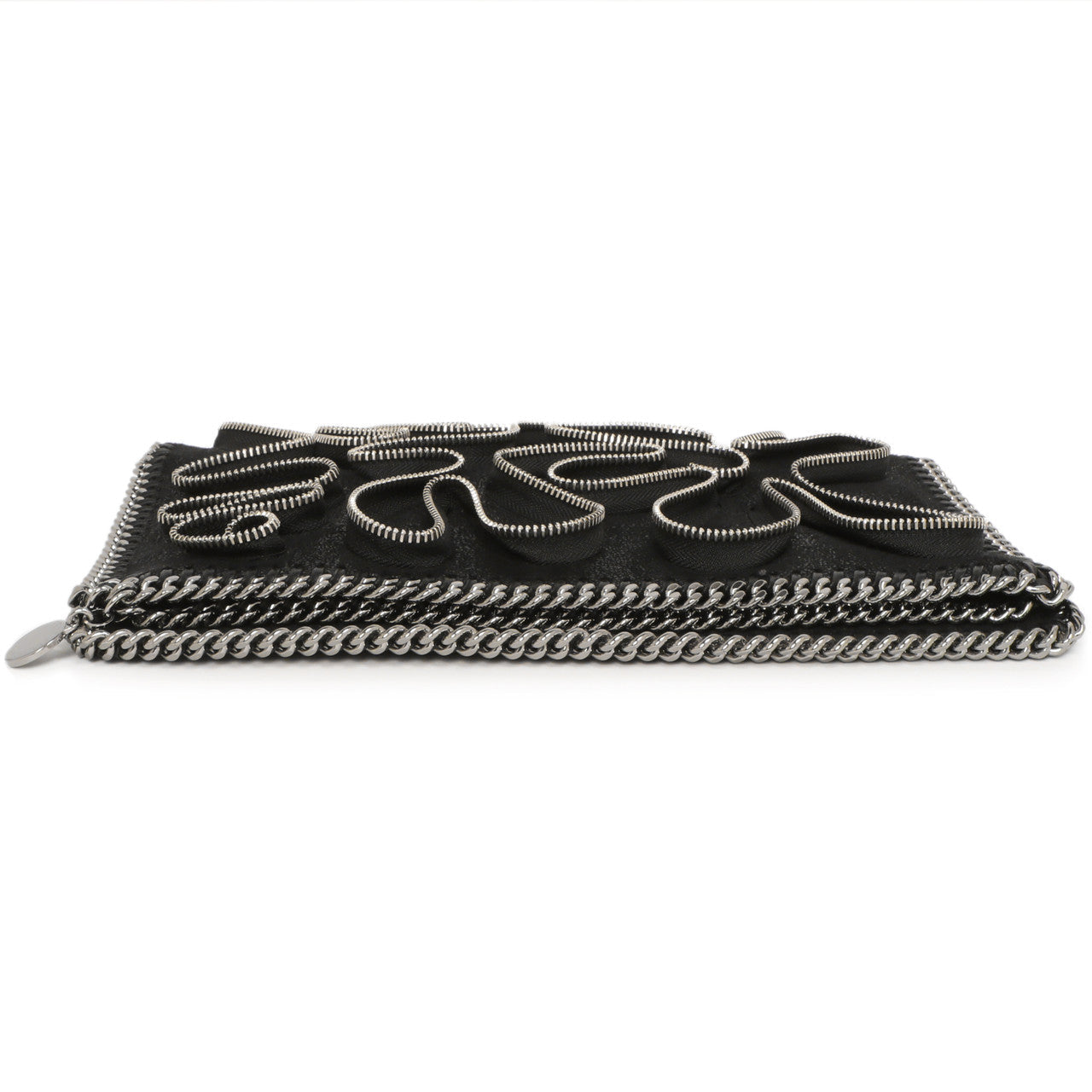 Exclusive Stella McCartney Black Shaggy Deer Cavendish Zipper Clutch — Back View