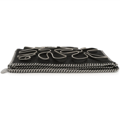 Exclusive Stella McCartney Black Shaggy Deer Cavendish Zipper Clutch — Back View