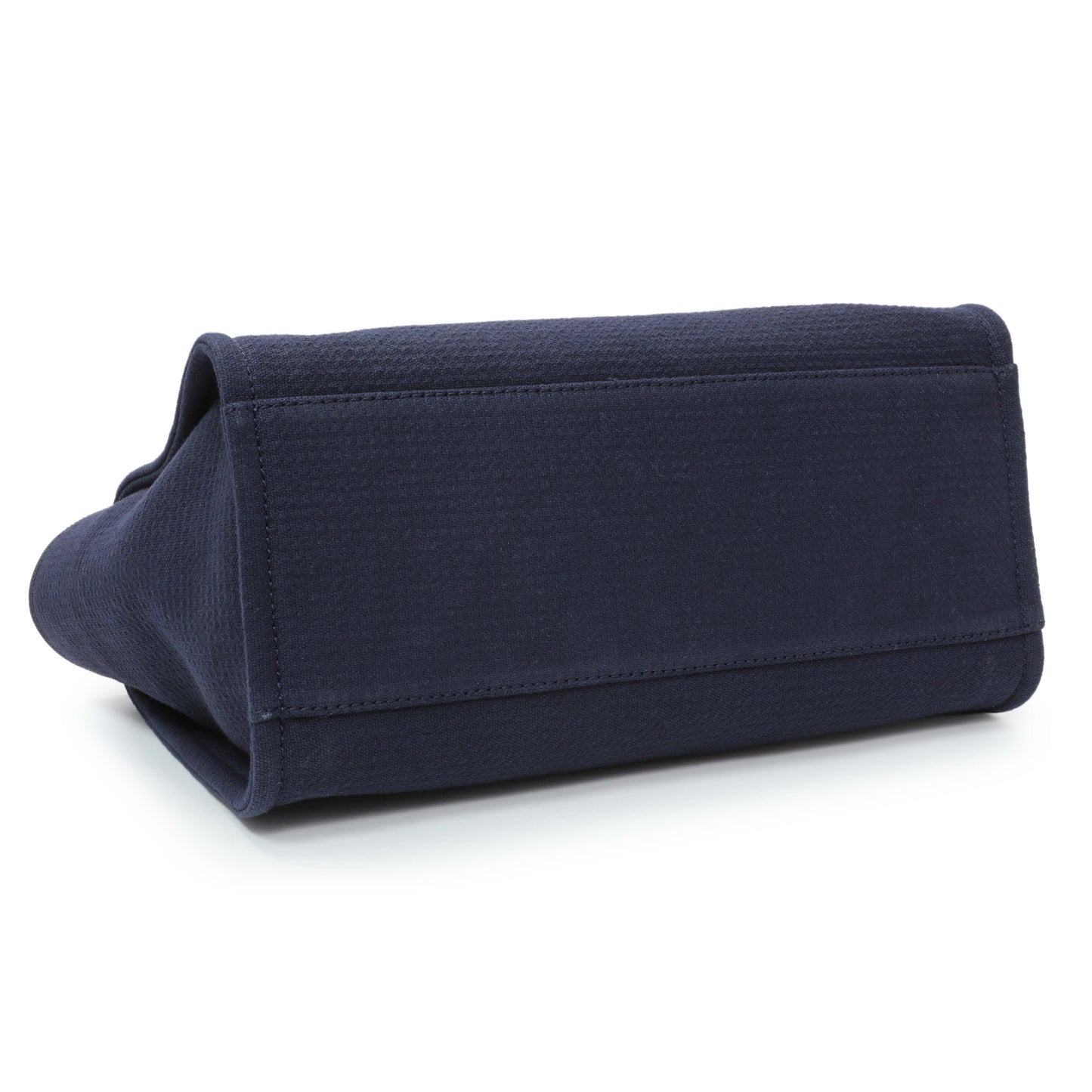 Exclusive Chanel Navy Mixed Fibers Small Deauville Tote — Back View
