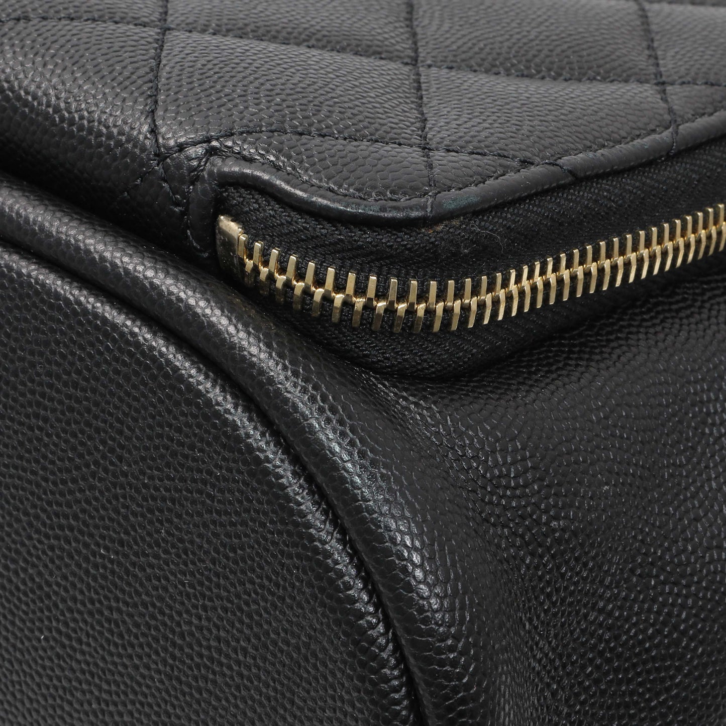 Exclusive Chanel Black Caviar Affinity Backpack — Detail View