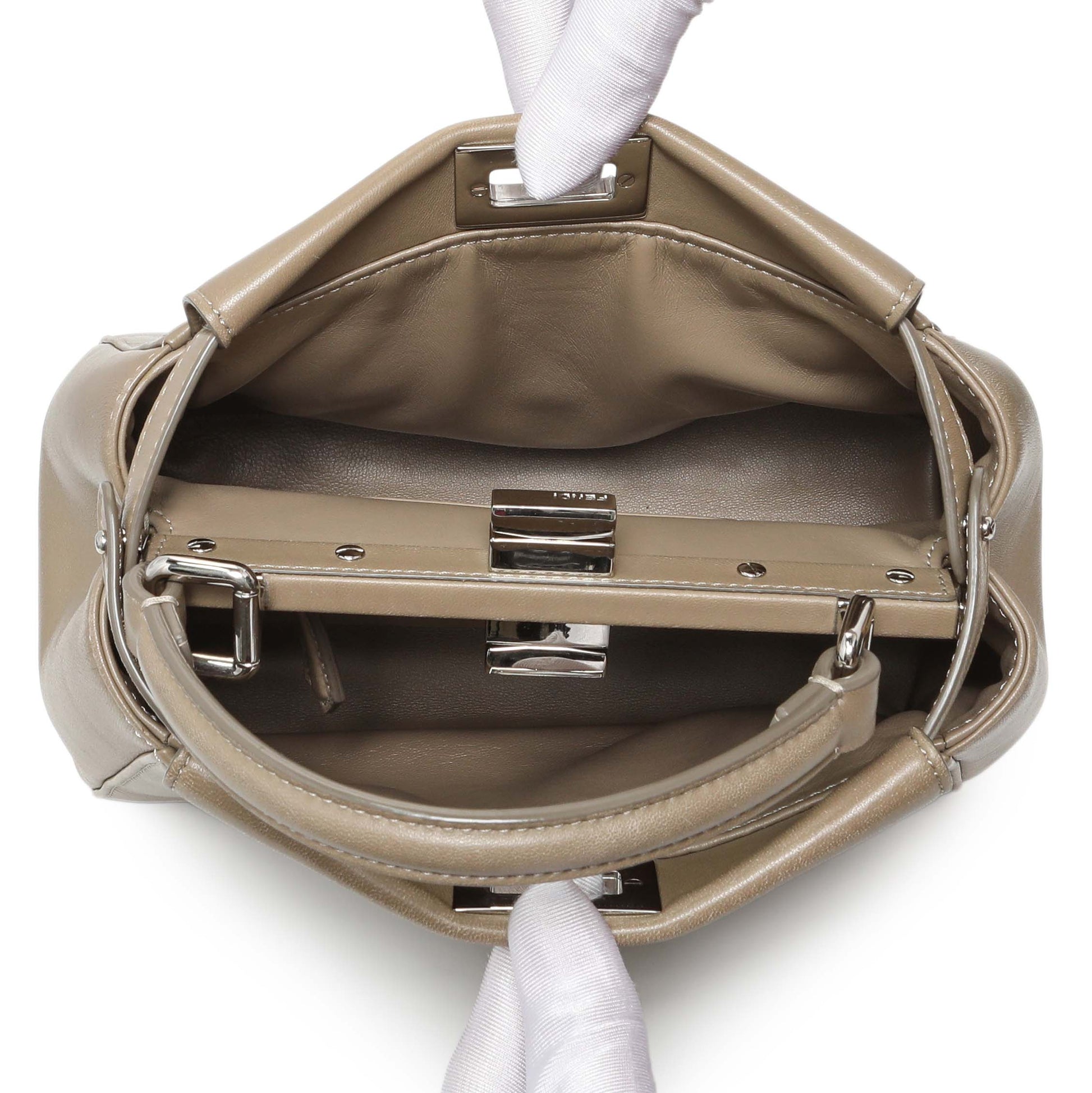 Exclusive Fendi Tortora Nappa Mini Peekaboo Iconic Satchel — Alternate View 8