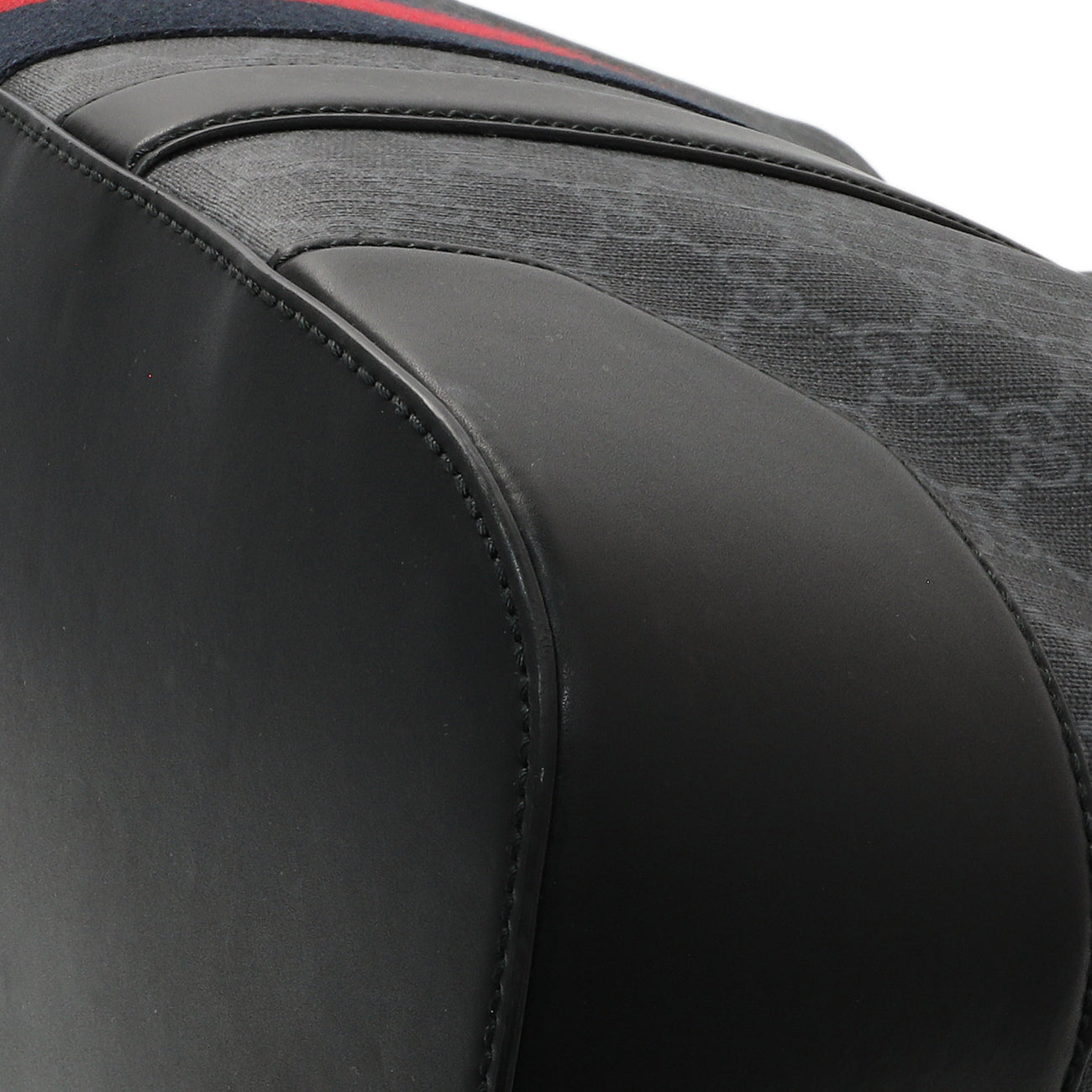 Exclusive Gucci Black GG Supreme Monogram Web Tote — Detail View