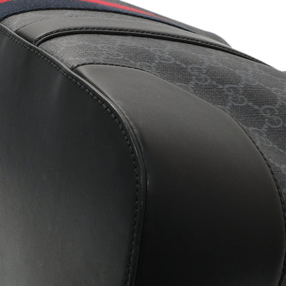 Exclusive Gucci Black GG Supreme Monogram Web Tote — Detail View
