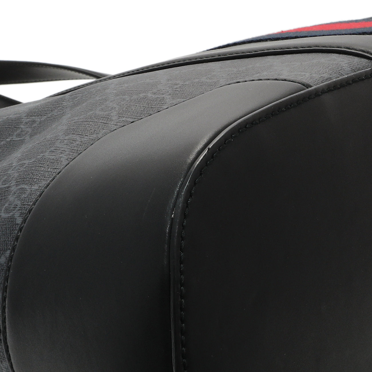 Exclusive Gucci Black GG Supreme Monogram Web Tote — Lifestyle View