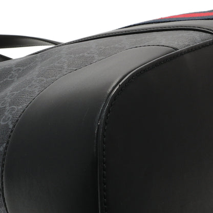 Exclusive Gucci Black GG Supreme Monogram Web Tote — Lifestyle View