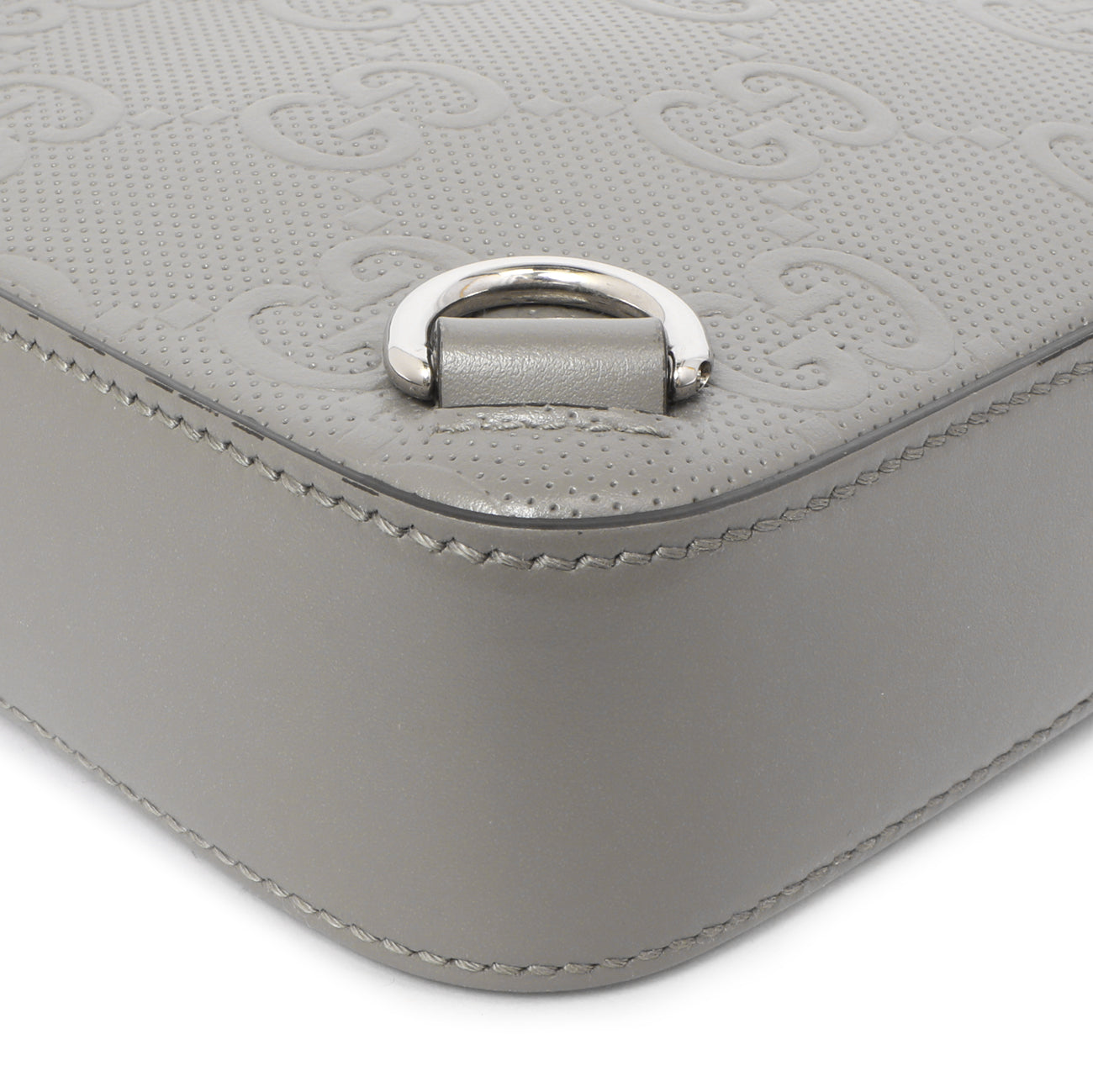 Exclusive Gucci Grey Calfskin GG Tennis Embossed Sling Backpack — Top View