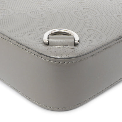Exclusive Gucci Grey Calfskin GG Tennis Embossed Sling Backpack — Top View