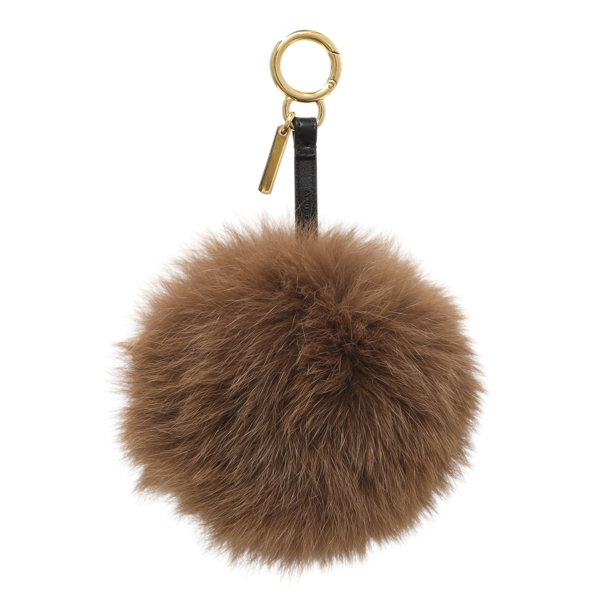 Exclusive Fendi Fox Fur Pompom Charm — Side View