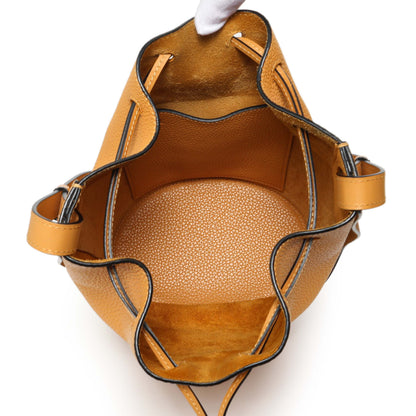 Exclusive Loewe Yellow Calfskin Medium Balloon Bucket Bag — Top View