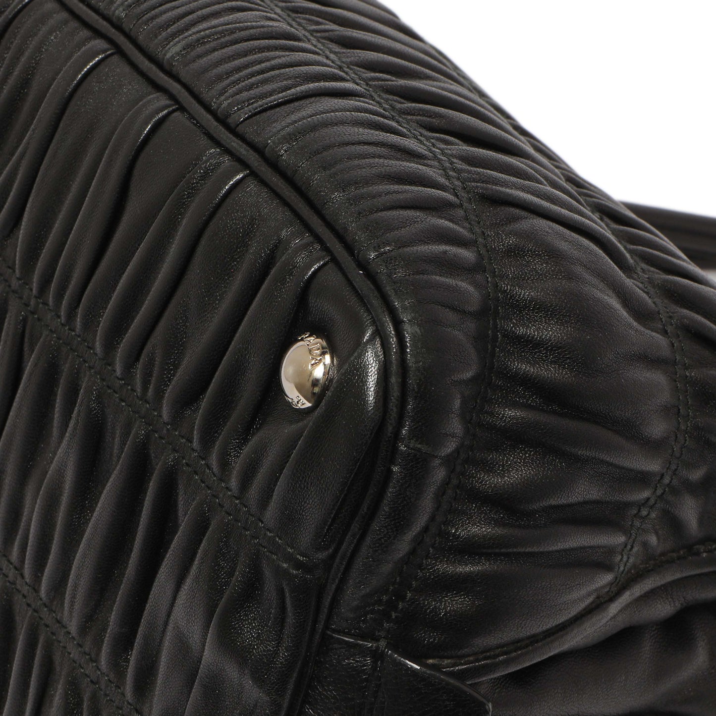 Exclusive Prada Black Nappa Gaufre Double Handle Tote — Alternate View 7