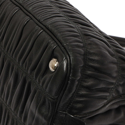 Exclusive Prada Black Nappa Gaufre Double Handle Tote — Alternate View 7