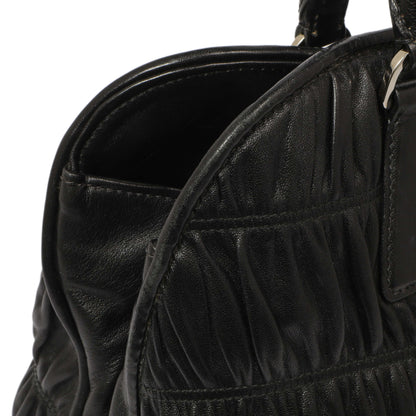 Exclusive Prada Black Nappa Gaufre Double Handle Tote — Alternate View 10