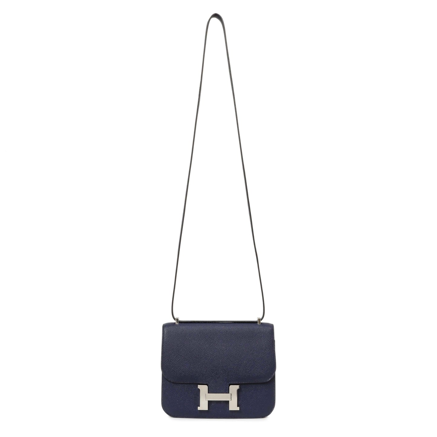 Exclusive Hermes Bleu Saphir Epsom Constance 18 — Front View