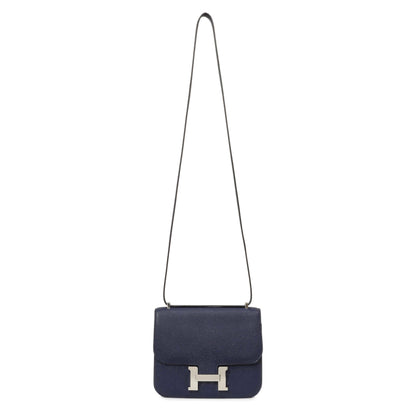 Exclusive Hermes Bleu Saphir Epsom Constance 18 — Front View