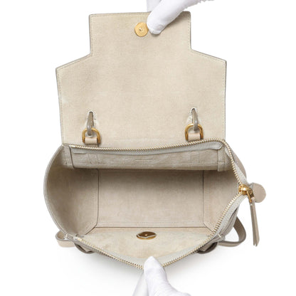 Exclusive Celine Beige Grained Calfskin Nano Belt Bag — Top View