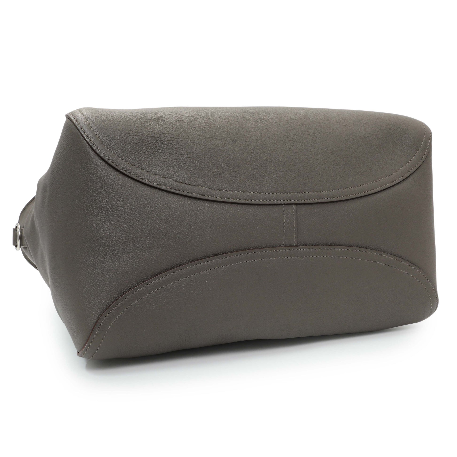 Exclusive Hermes Grey Evergrain Sac Oxer w/ Strap — Back View