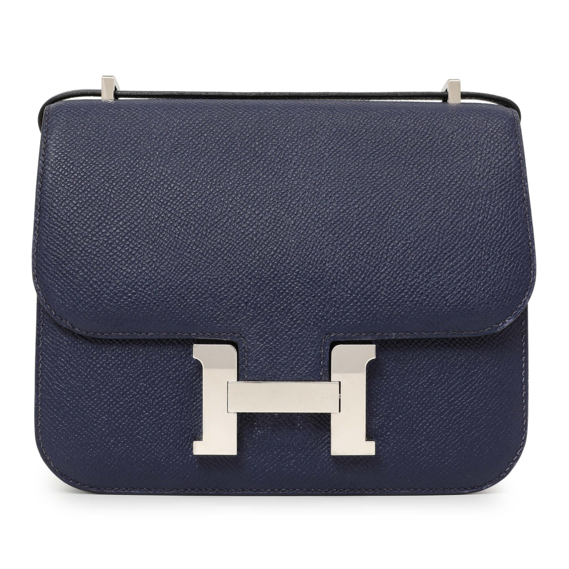 Exclusive Hermes Bleu Saphir Epsom Constance 18 — Side View