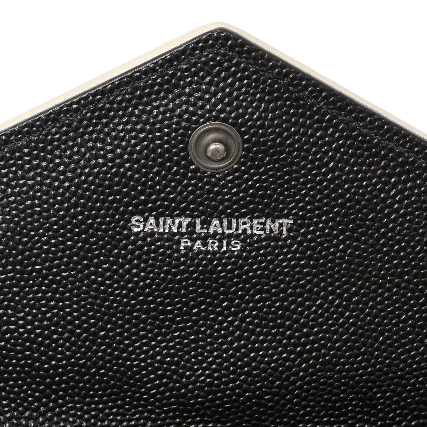 Exclusive Saint Laurent Black Grain De Poudre Matelasse Chevron Monogram Envelope Wallet — Alternate View 13