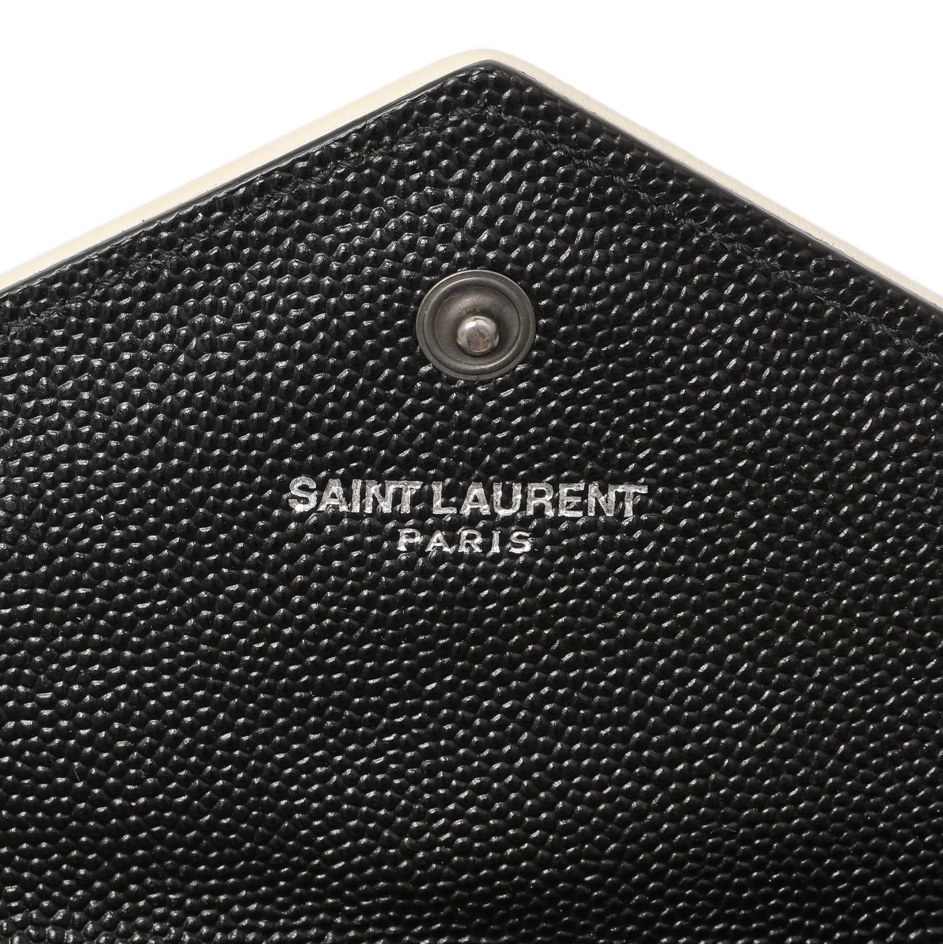 Exclusive Saint Laurent Black Grain De Poudre Matelasse Chevron Monogram Envelope Wallet — Alternate View 13