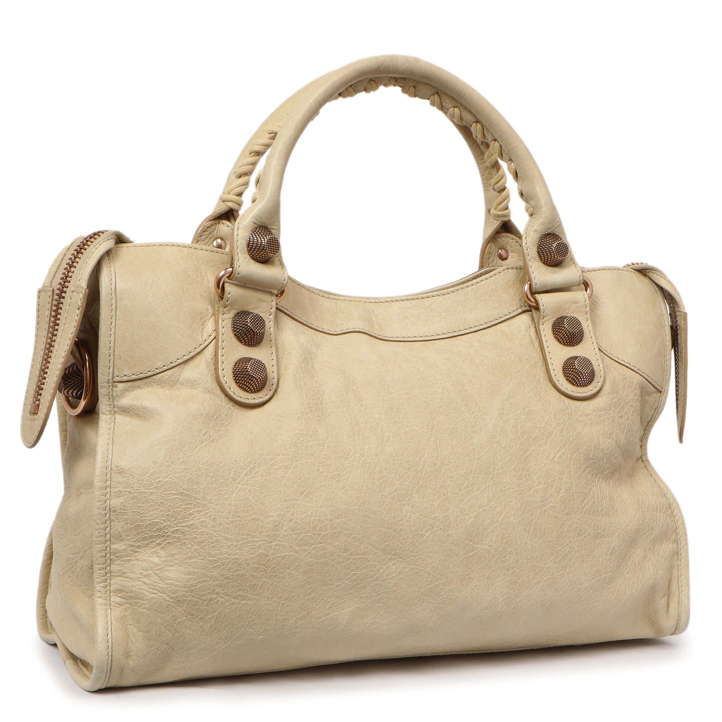 Exclusive Balenciaga Beige Lambskin Giant 21 City — Side View