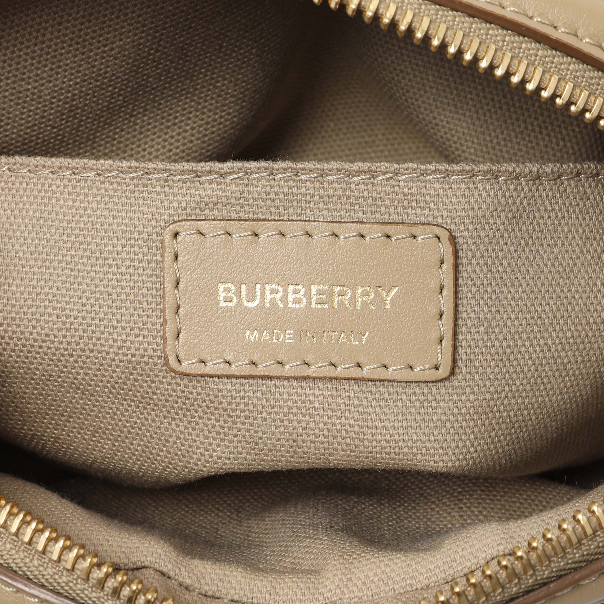 Exclusive Burberry Monogram Embossed Calfskin Camera Chain Bag — Detail View