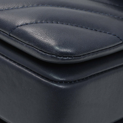 Exclusive Chanel Blue Chevron Quilted Lambskin Medium Trendy CC Dual Handle Flap Bag — Detail View