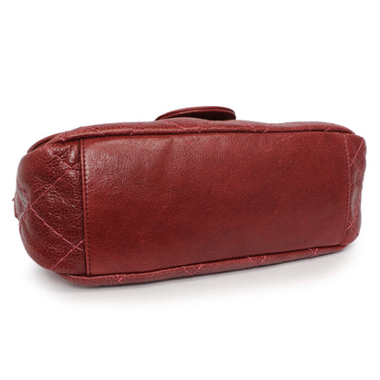 Exclusive Chanel Burgundy Glazed Calfskin On The Road Flap — Back View
