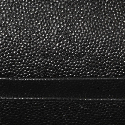 Exclusive Saint Laurent Black Grain De Poudre Matelasse Chevron Monogram Envelope Wallet — Alternate View 15