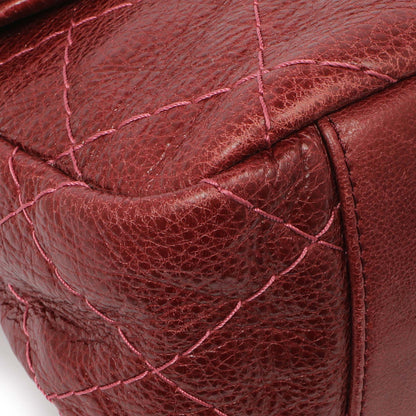 Exclusive Chanel Burgundy Glazed Calfskin On The Road Flap — Top View